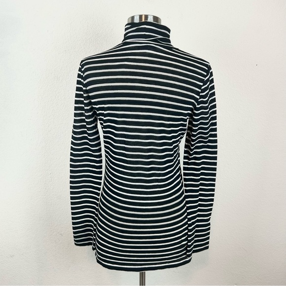 Express Black Striped Embroidered Rhinestone Turtleneck Long sleeve Top - Picture 5 of 12